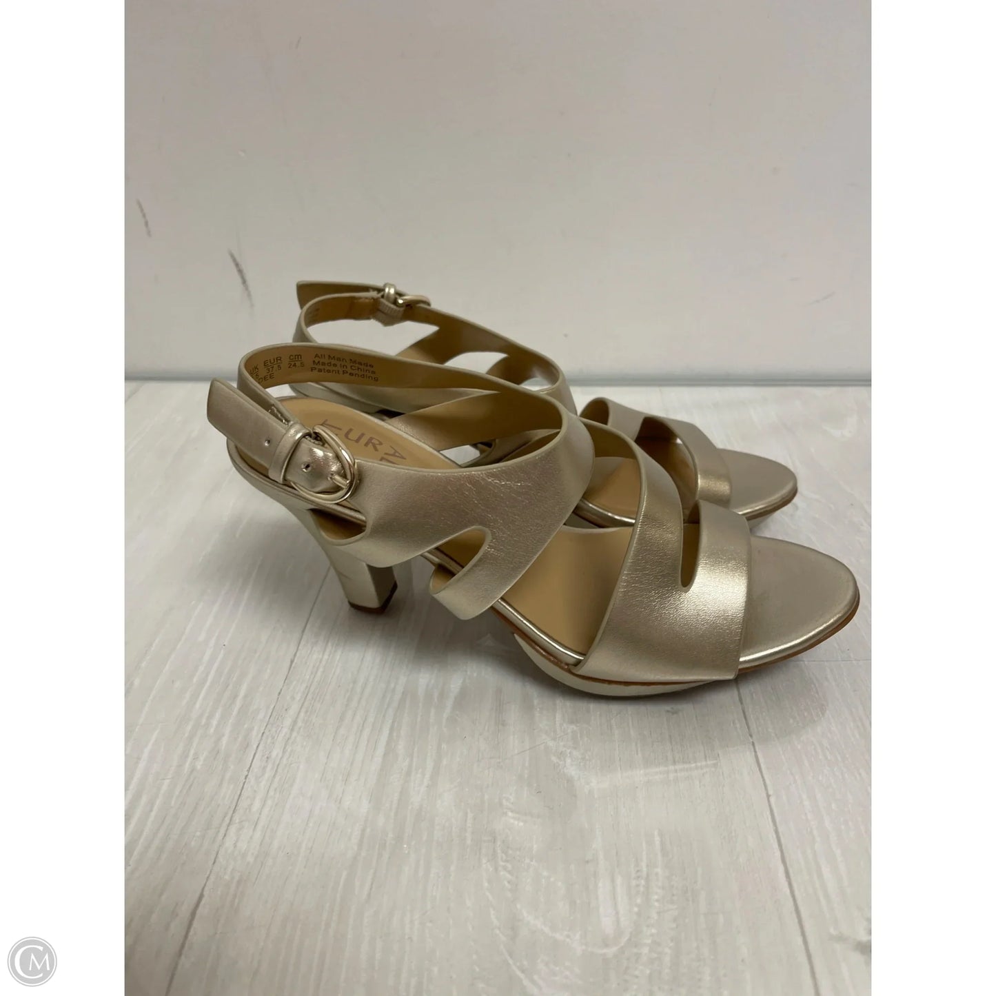 Sandals Heels Block By Naturalizer In Gold, Size: 7.5