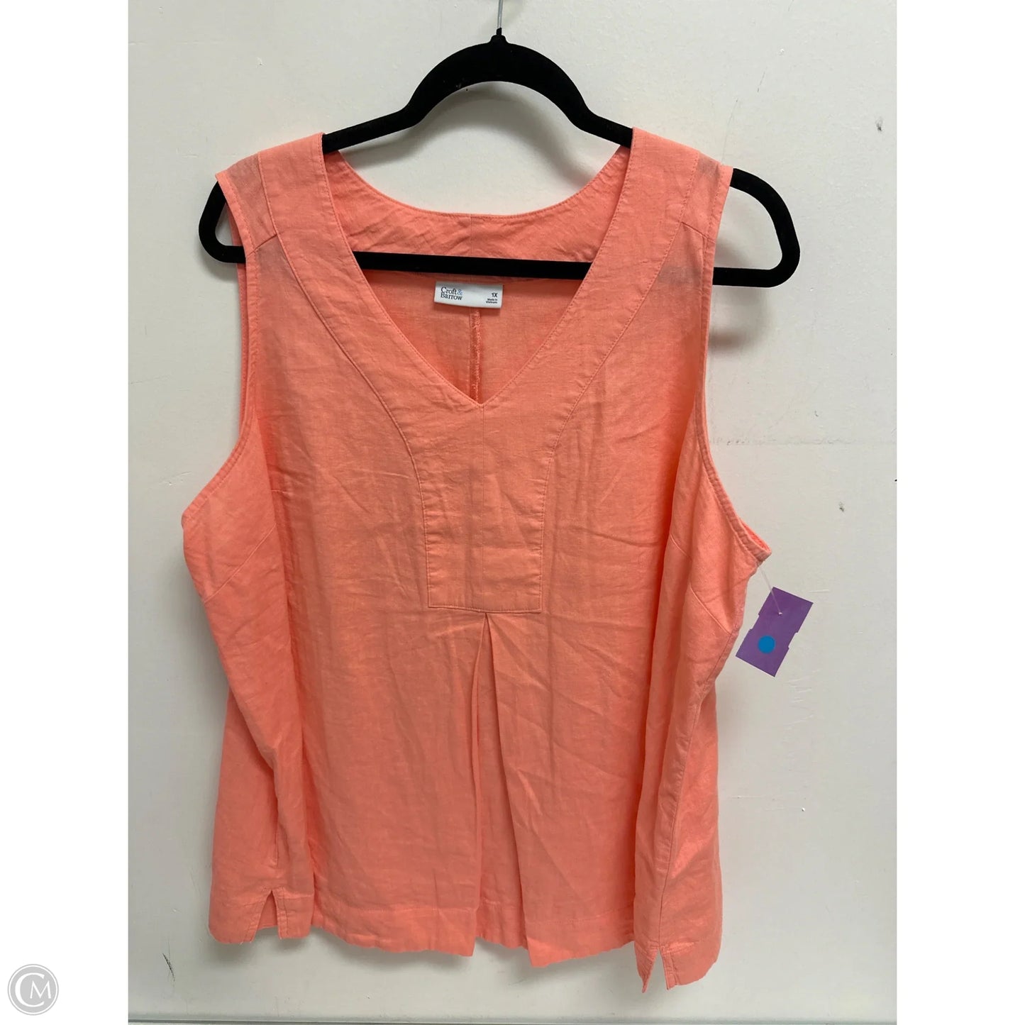 Top Sleeveless By Croft And Barrow In Pink, Size: 1x