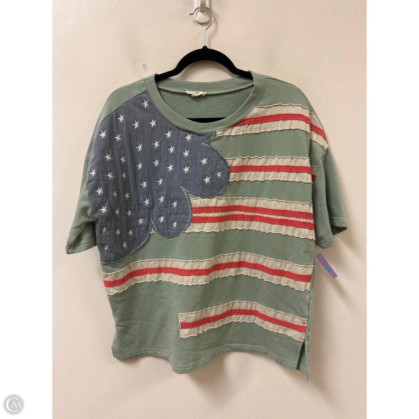 Top Short Sleeve By Easel In Green, Size: S