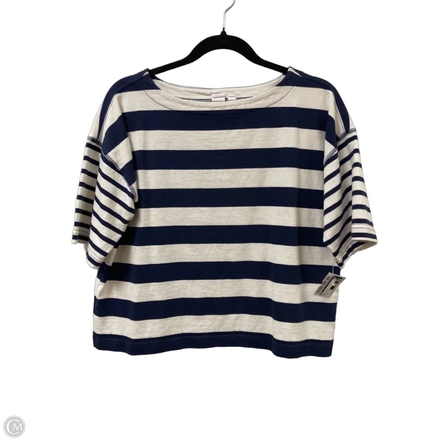 Top Short Sleeve By Gap In Blue & White, Size: S