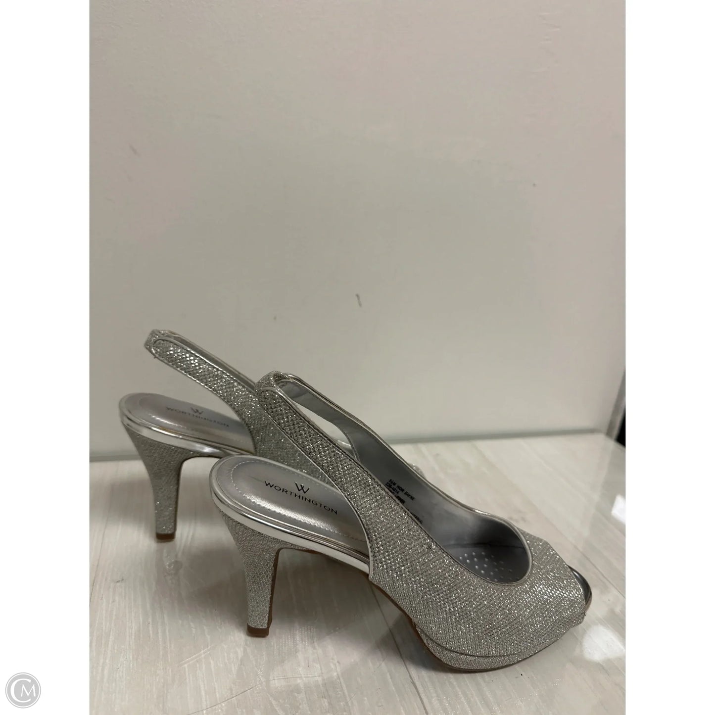 Shoes Heels Stiletto By Worthington In Silver, Size: 9.5