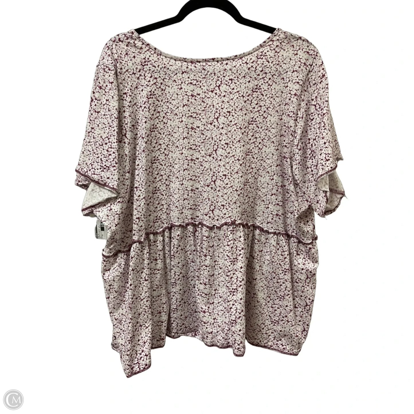 Top Short Sleeve By Torrid In Purple & White, Size: 3x