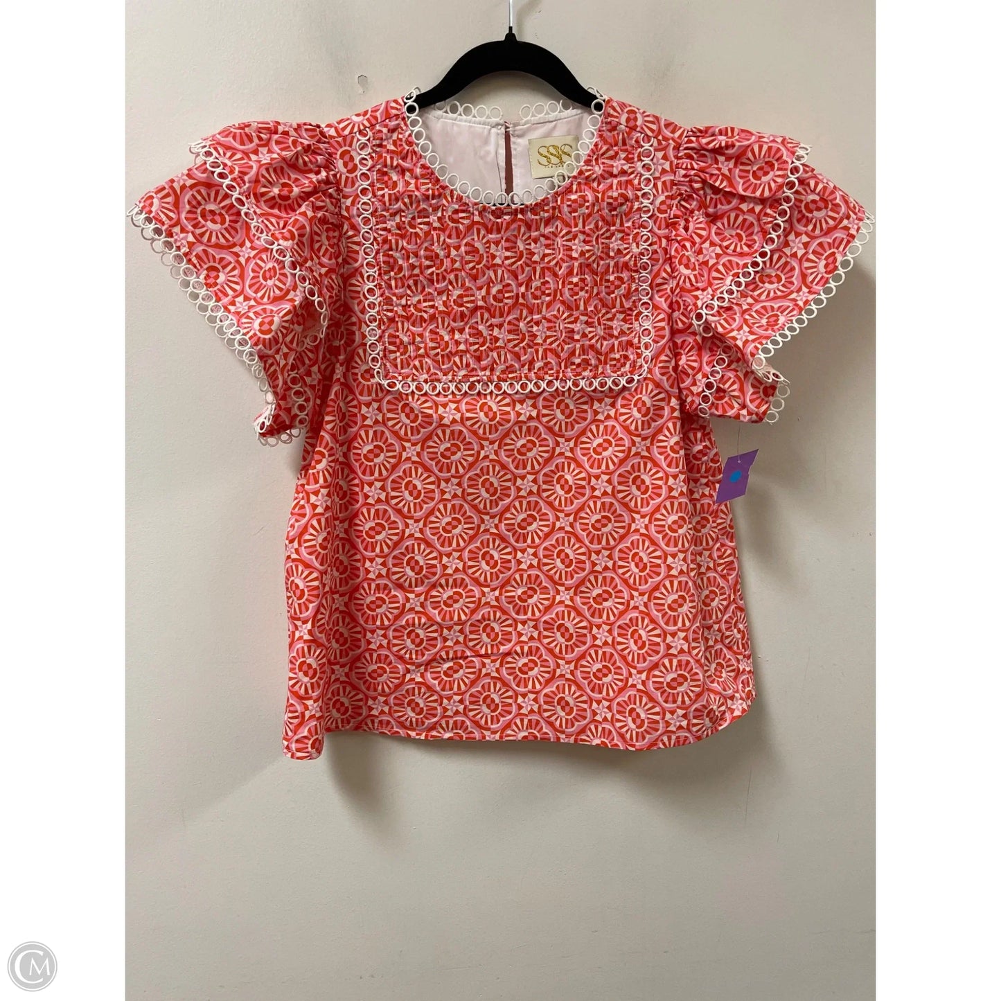 Top Short Sleeve By Clothes Mentor In Orange & Pink, Size: S