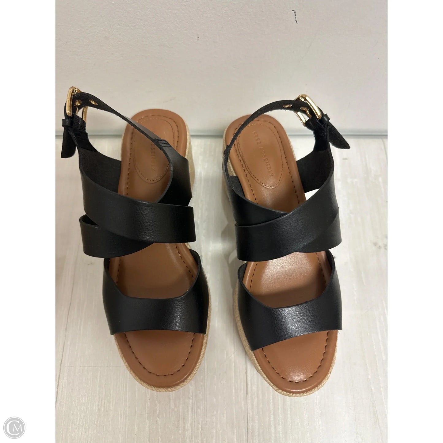 Sandals Heels Block By Free Assembly In Black, Size: 6.5