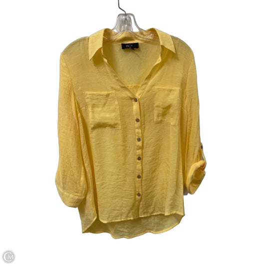 Blouse Long Sleeve By Bcx In Yellow, Size: L