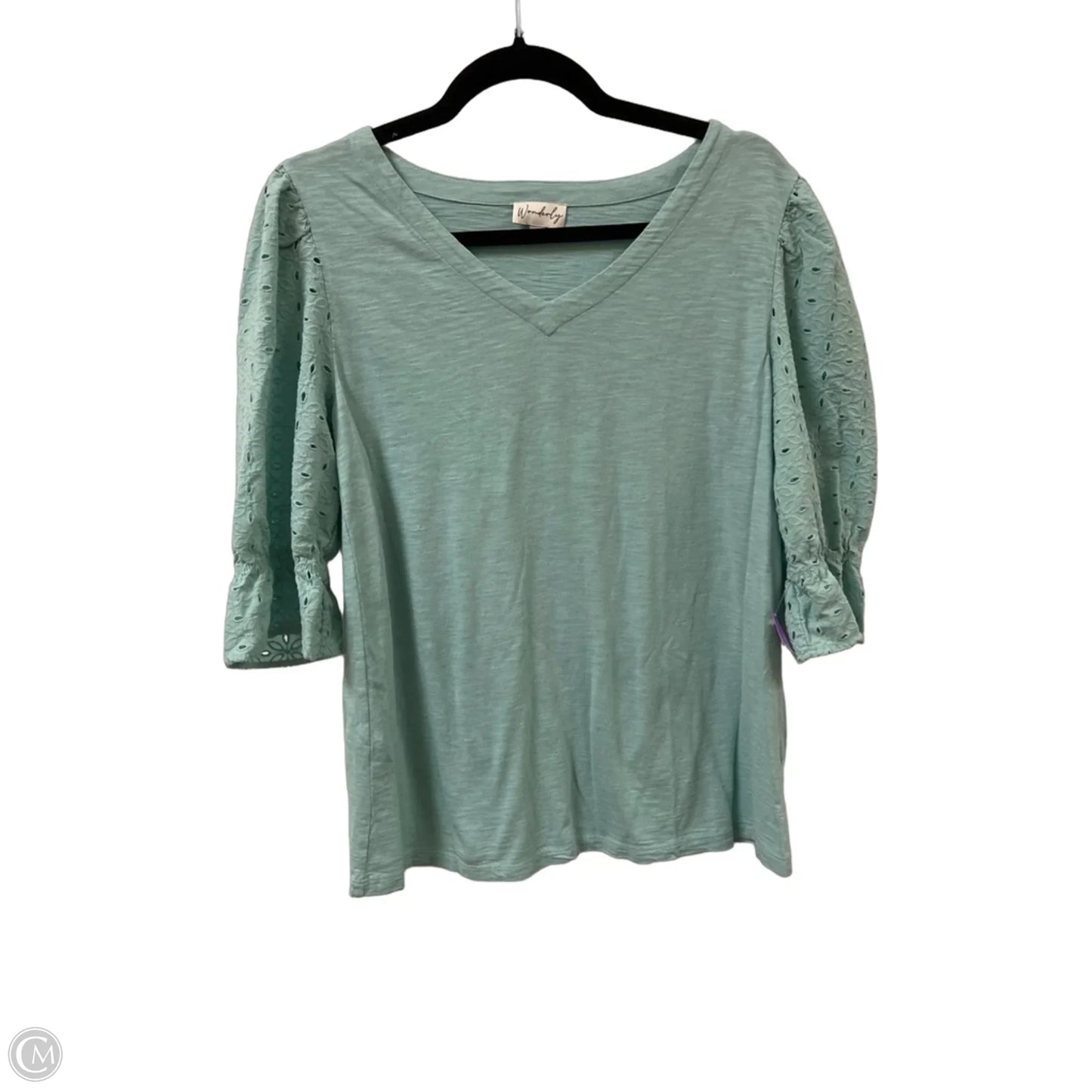 Top Short Sleeve By Wonderly In Blue, Size: M
