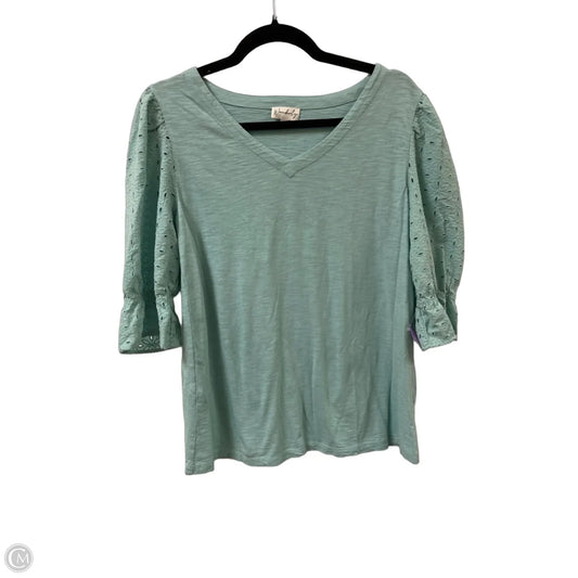 Top Short Sleeve By Wonderly In Blue, Size: M