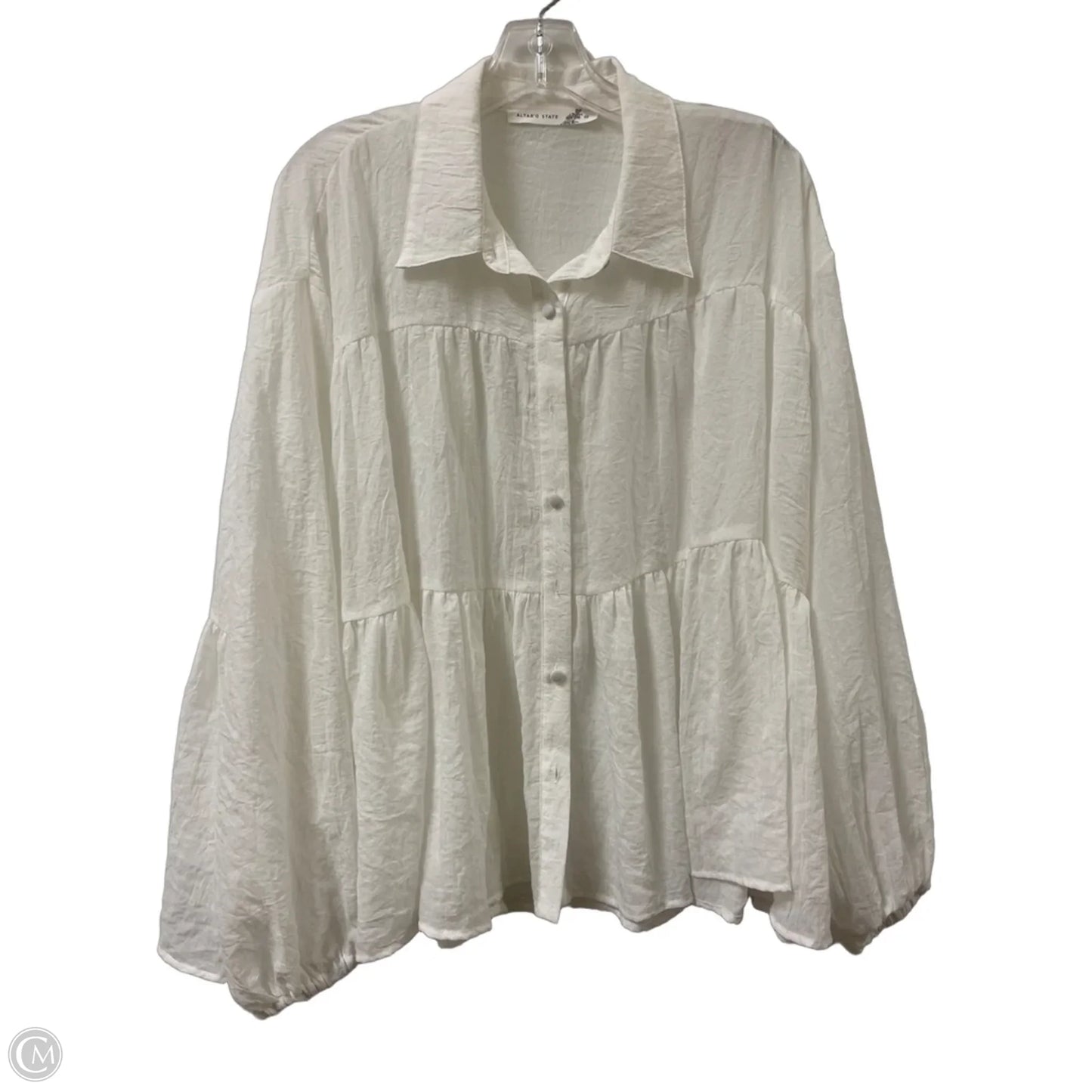 Blouse Long Sleeve By Altard State In White, Size: M
