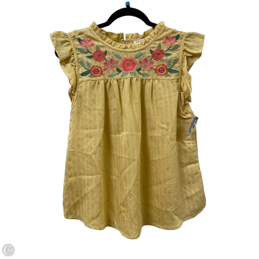 Top Short Sleeve By Blu Pepper In Yellow, Size: S
