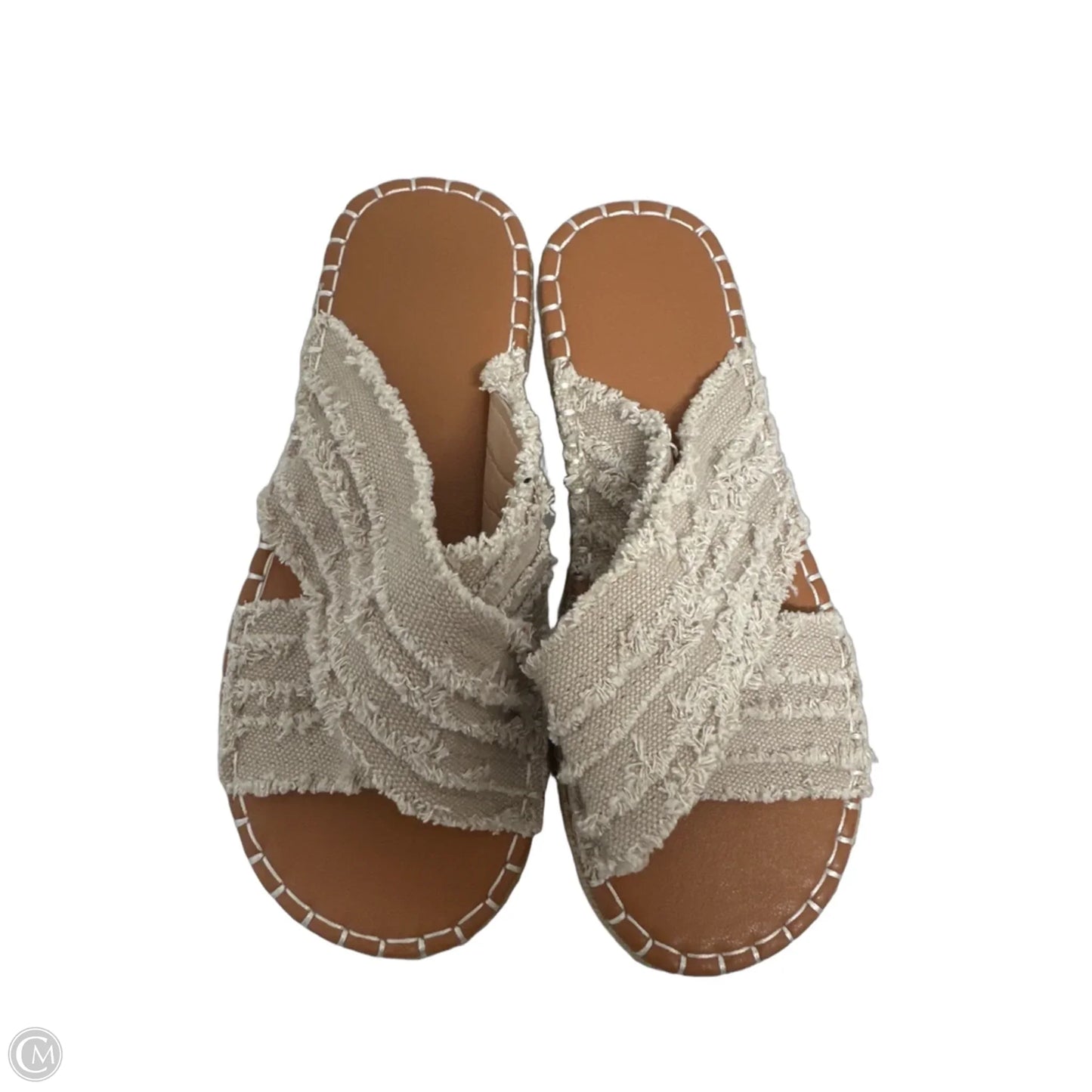 Sandals Flats By Clothes Mentor In Cream, Size: 5.5