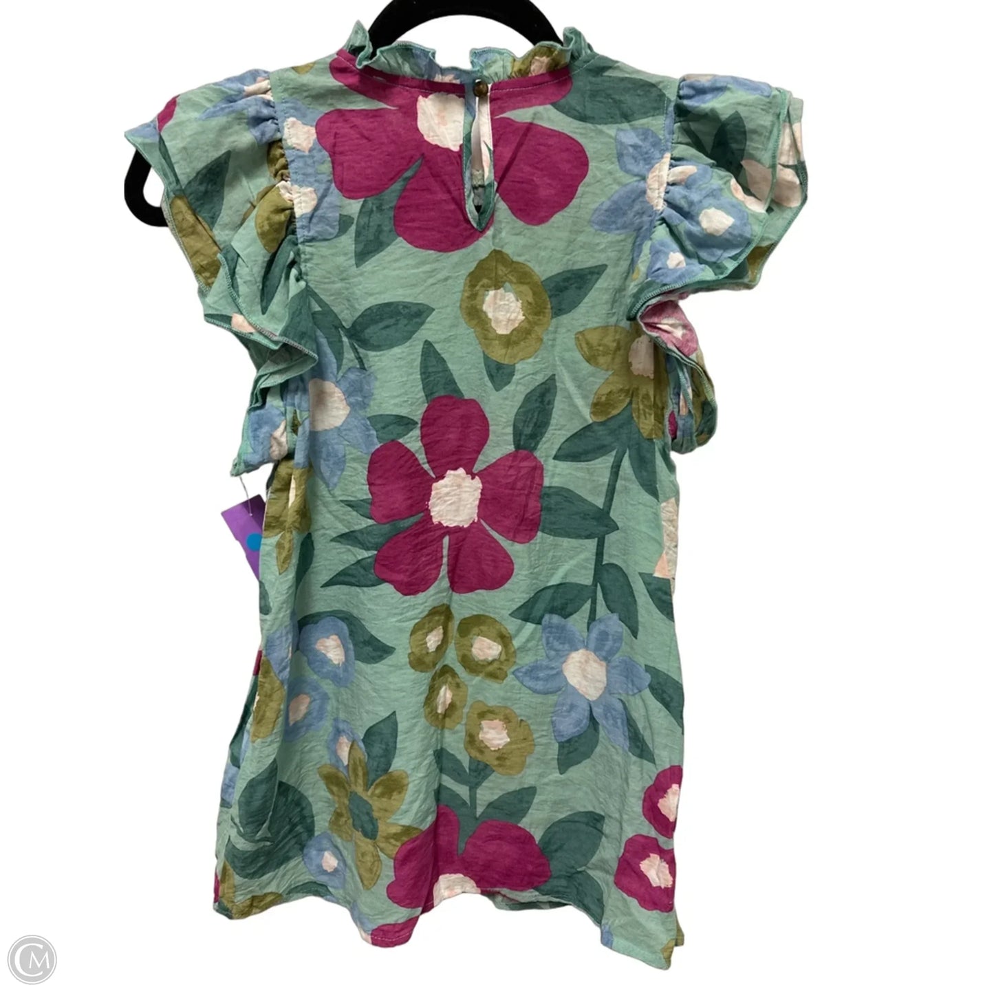 Top Short Sleeve By Entro In Green & Purple, Size: S