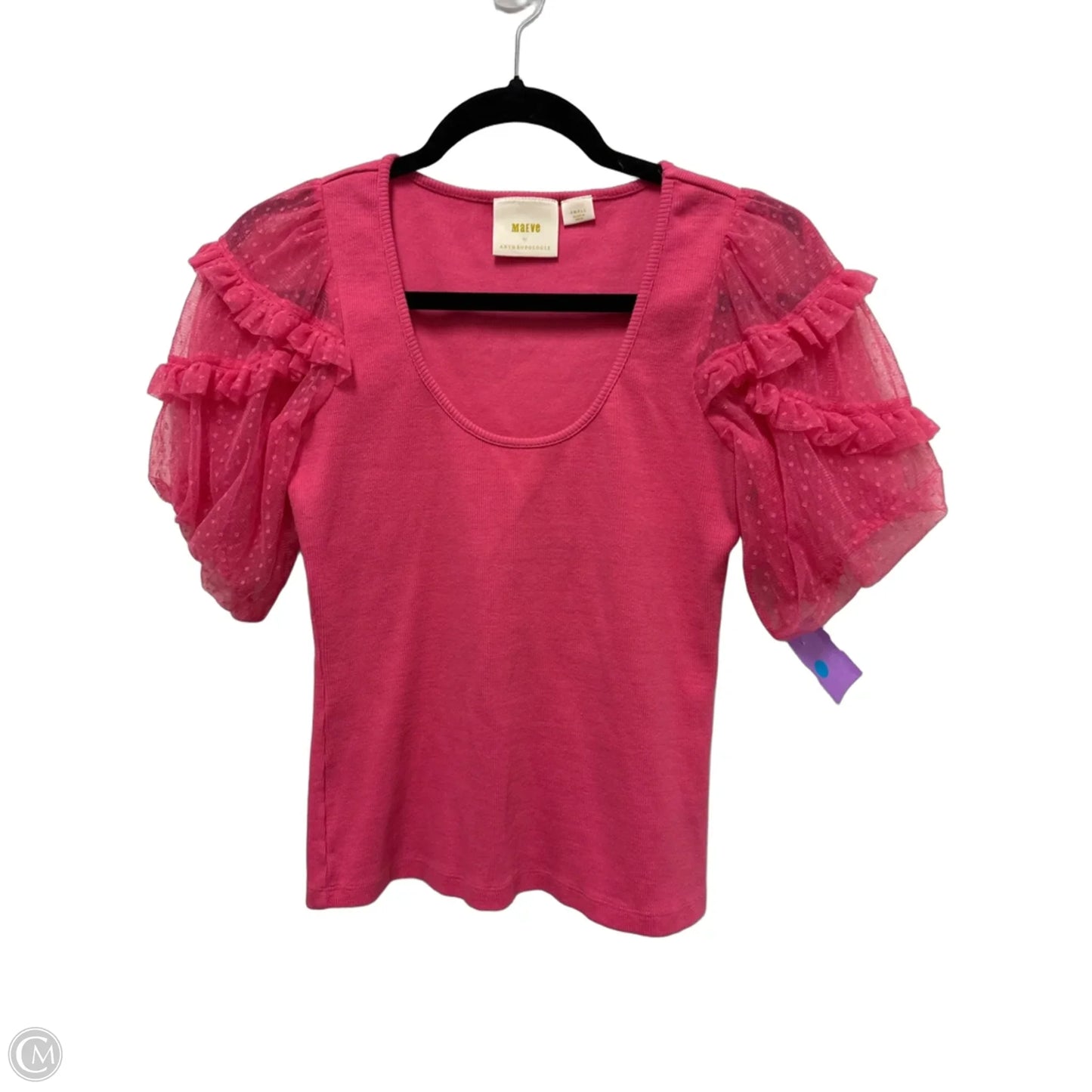 Top Short Sleeve By Maeve In Pink, Size: S