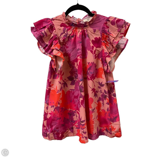 Top Short Sleeve By Entro In Orange & Pink, Size: S