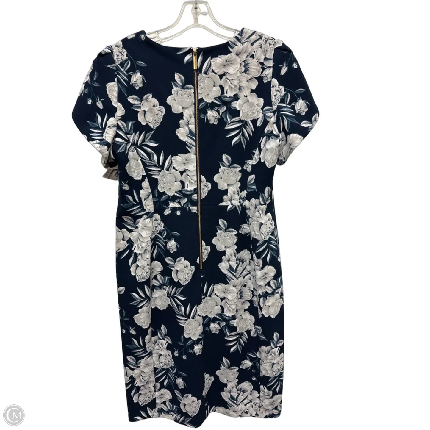 Dress Casual Short By Calvin Klein In Blue & Grey, Size: L
