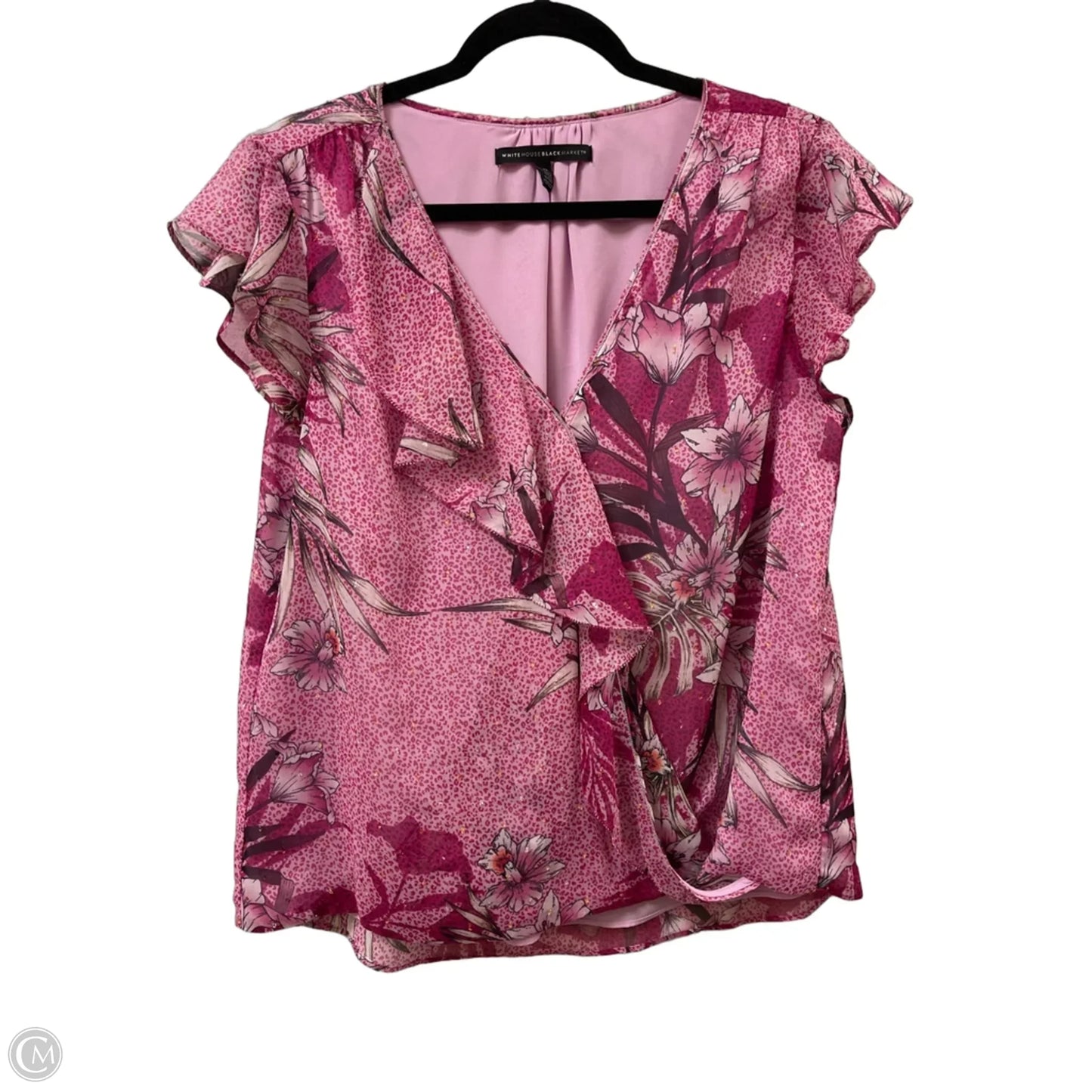Top Short Sleeve By White House Black Market In Purple, Size: L