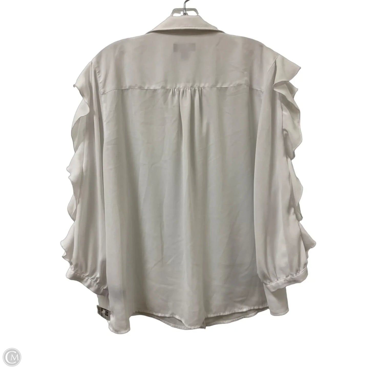 Blouse Long Sleeve By Investments In White, Size: L