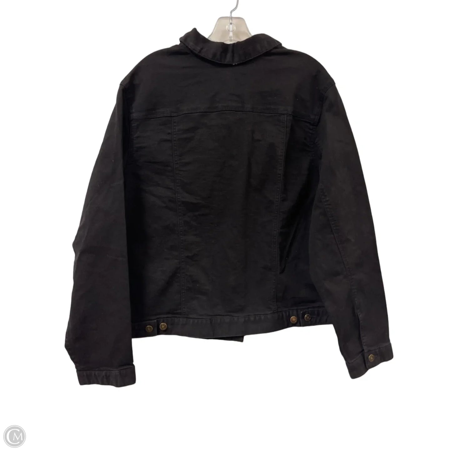 Jacket Denim By Denim 24/7 In Black Denim, Size: 2x
