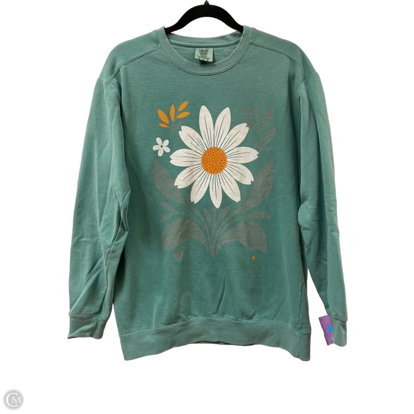 Sweatshirt Crewneck By Comfort Colors In Teal, Size: M