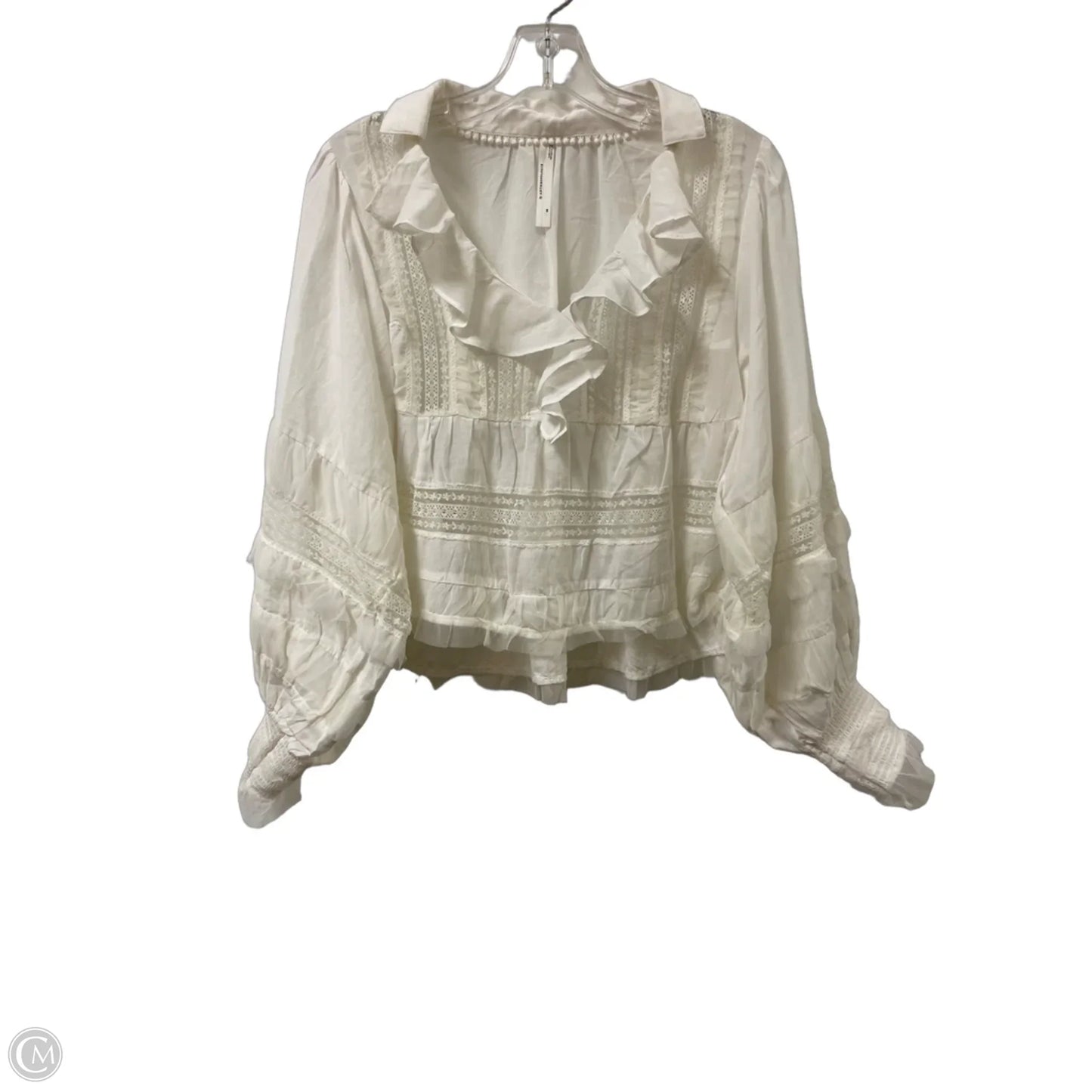 Top Long Sleeve By Anthropologie In White, Size: Xs