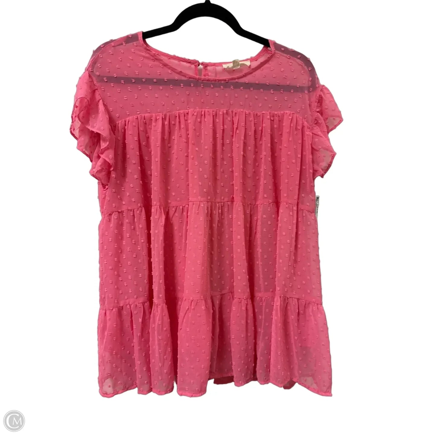 Top Short Sleeve By Entro In Pink, Size: L