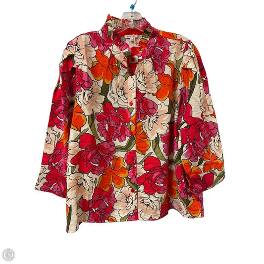 Blouse Long Sleeve By Jodifl In Floral Print, Size: L