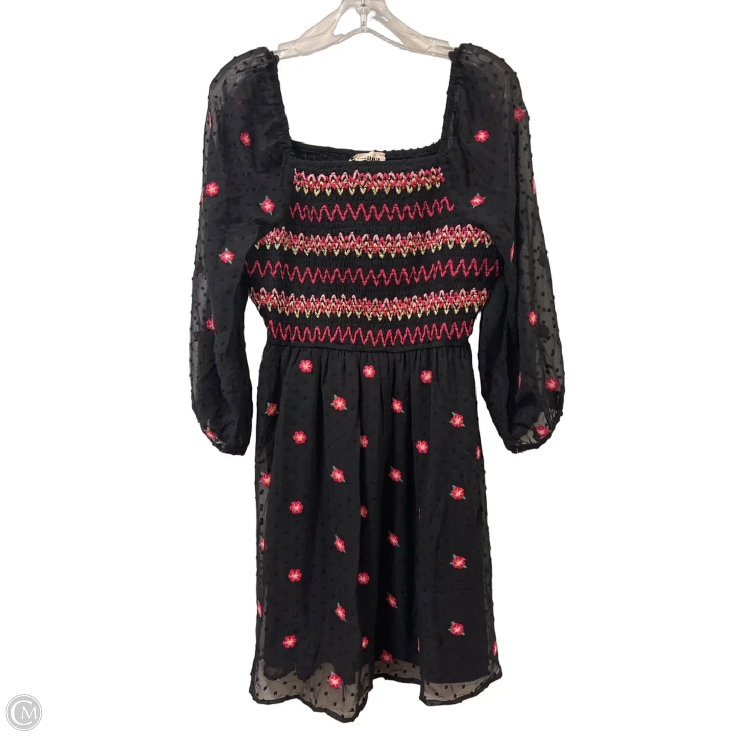 Dress Casual Short By Savanna Jane In Black & Pink, Size: L