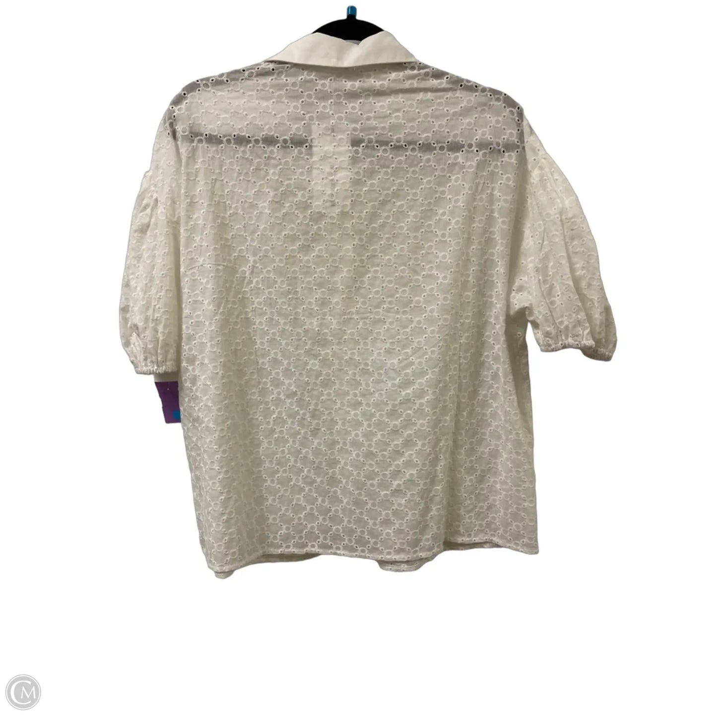 Blouse Short Sleeve By Anniewear In White, Size: Xl