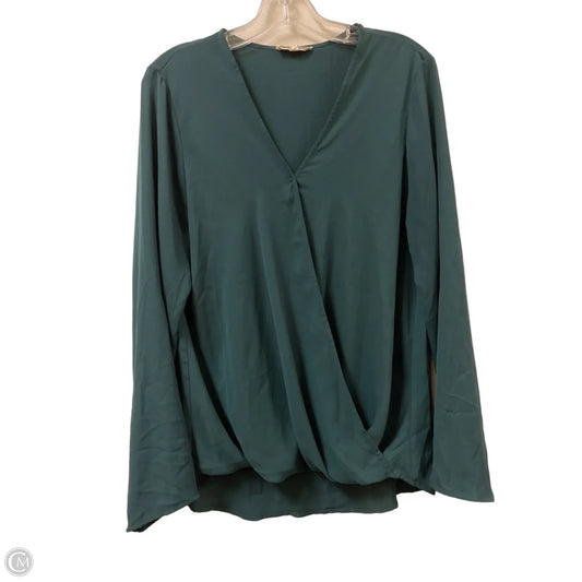 Top Long Sleeve By Pleione In Green, Size: L
