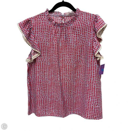 Top Short Sleeve By Thml In Blue & Red, Size: M