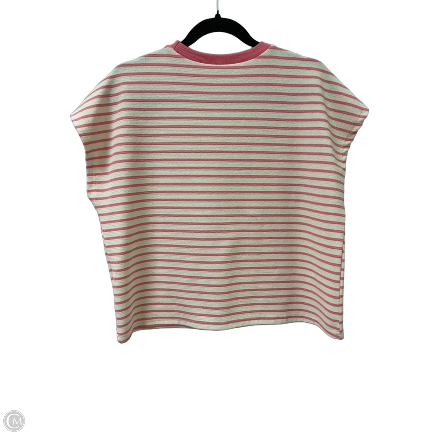 Top Short Sleeve By Clothes Mentor In Pink & White, Size: M