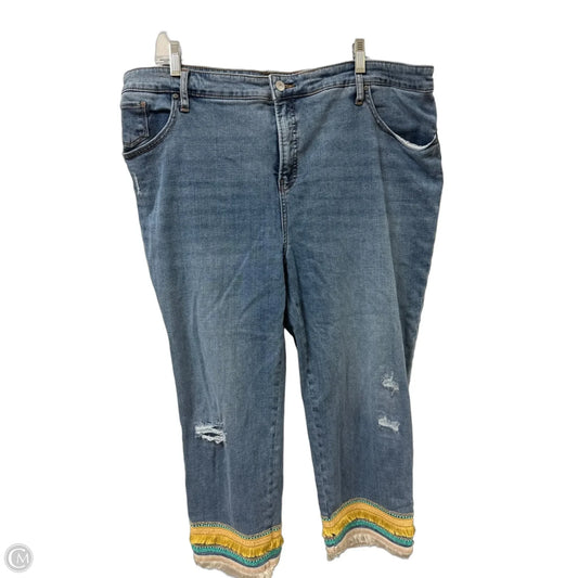 Jeans Cropped By Chicos In Blue Denim, Size: 20