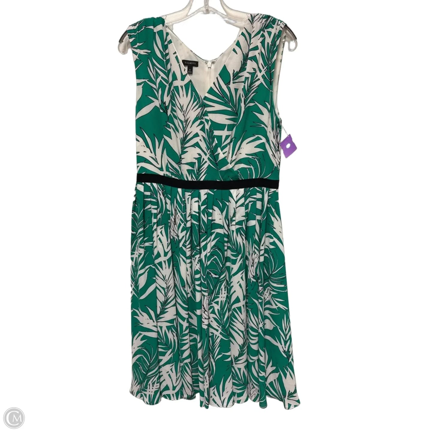 Dress Casual Short By Talbots In Green & White, Size: M