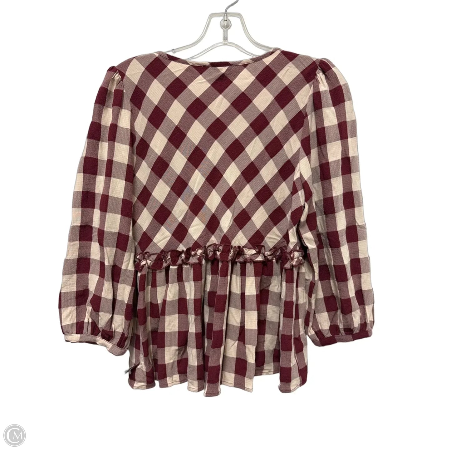 Top Long Sleeve By Entro In Cream & Red, Size: S