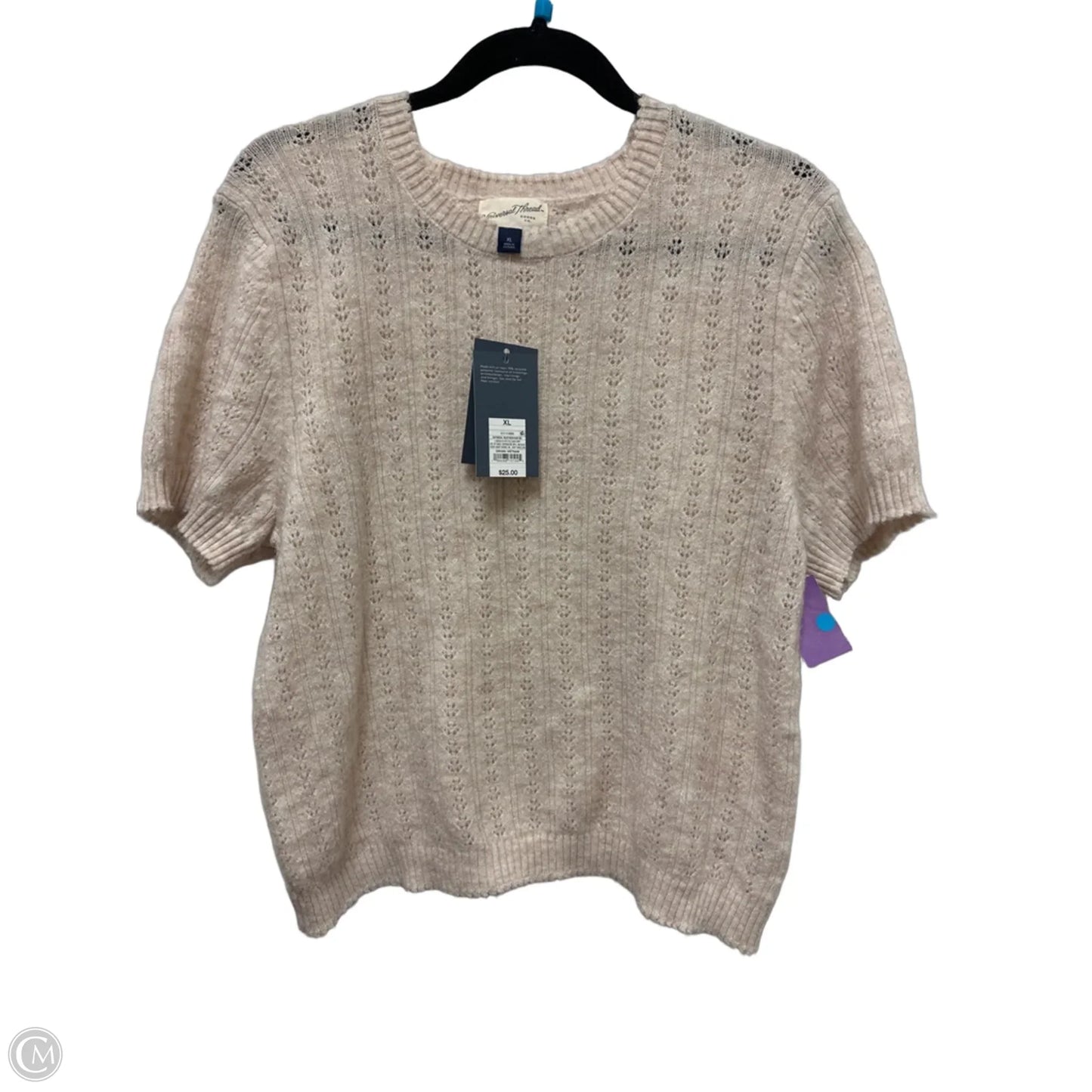 Sweater Short Sleeve By Universal Thread In Cream, Size: Xl