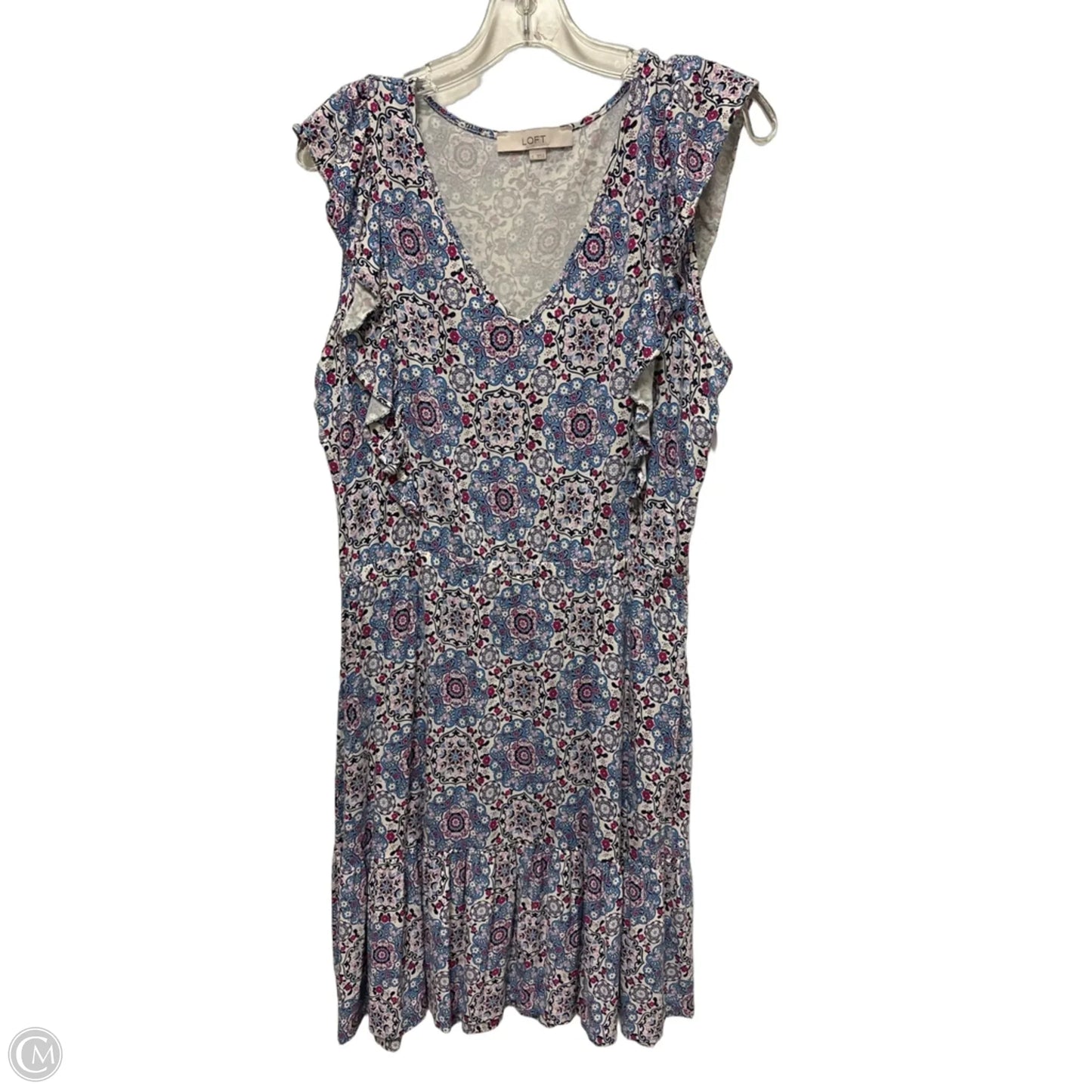 Dress Casual Short By Loft In Blue & Purple, Size: L