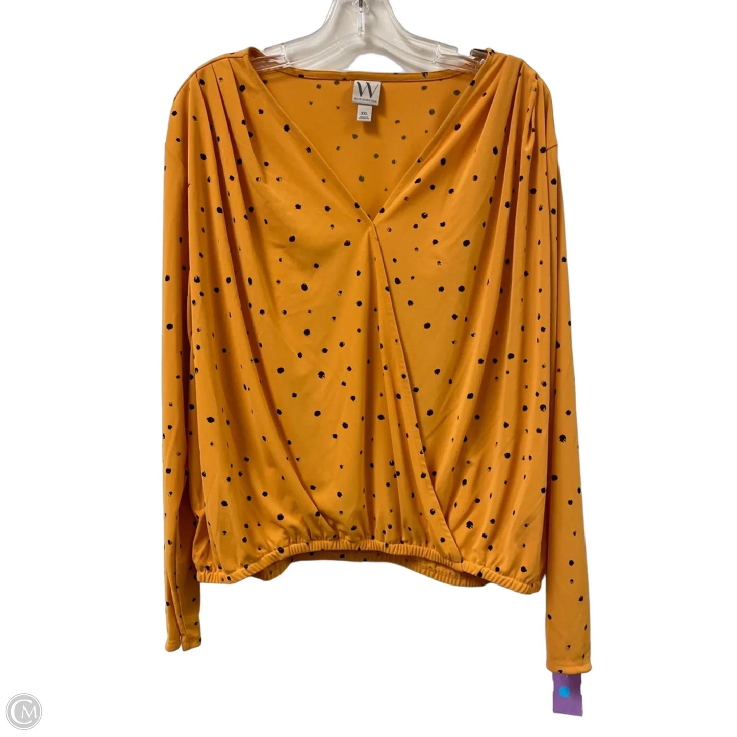 Top Long Sleeve By Worthington In Yellow, Size: 1x