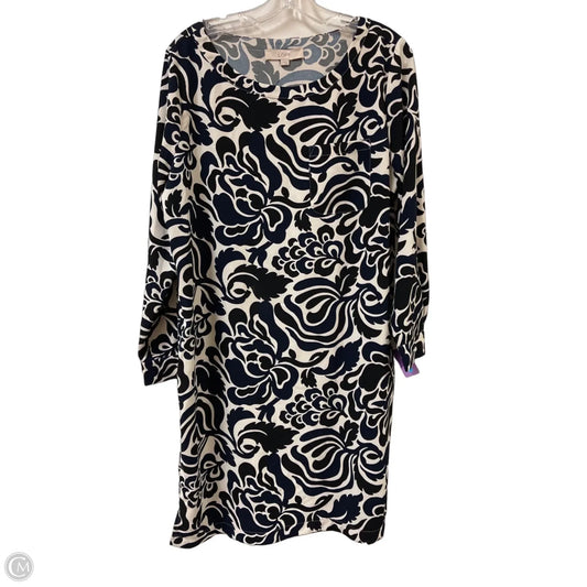 Dress Casual Short By Loft In Blue & White, Size: L