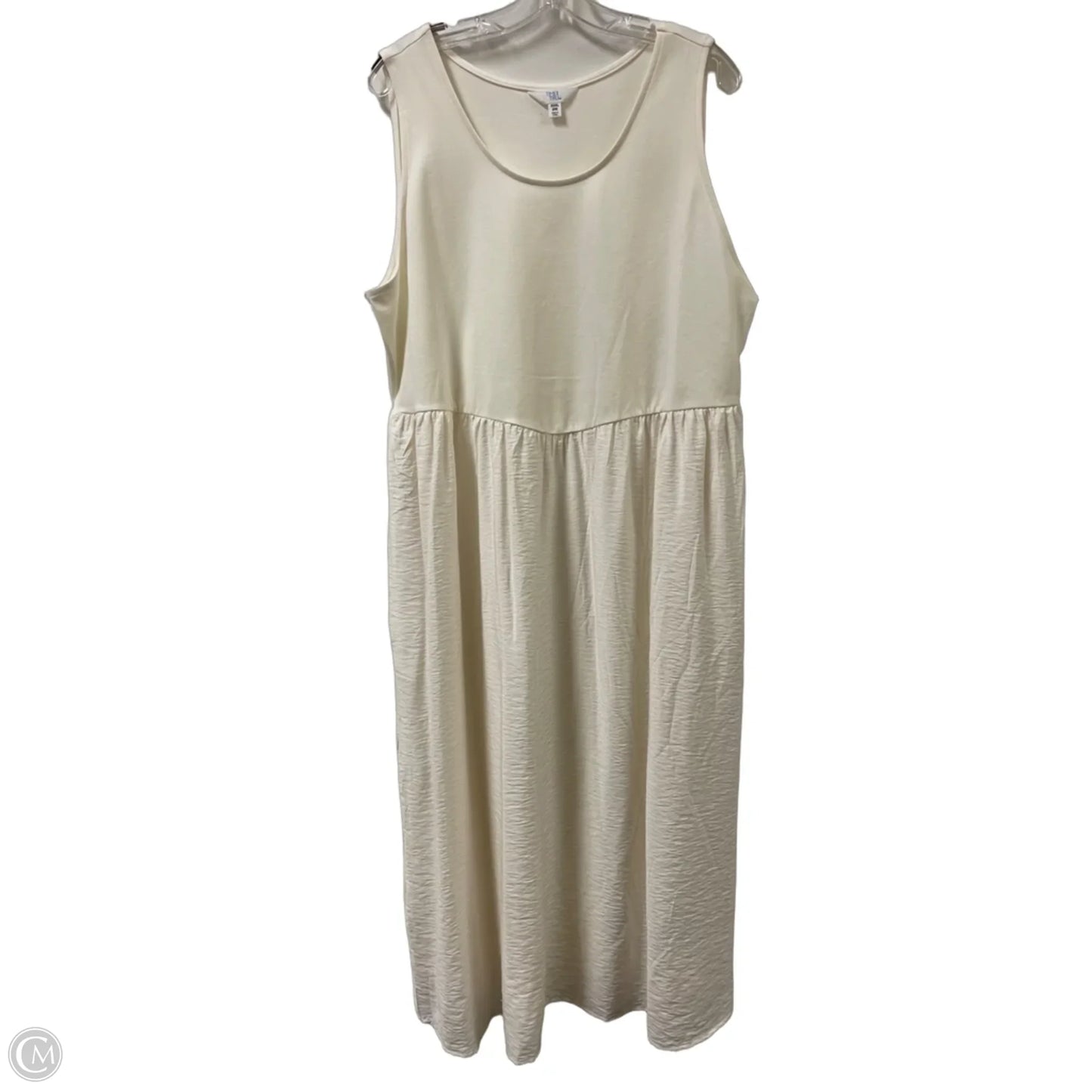 Dress Casual Midi By Time And Tru In White, Size: 3x