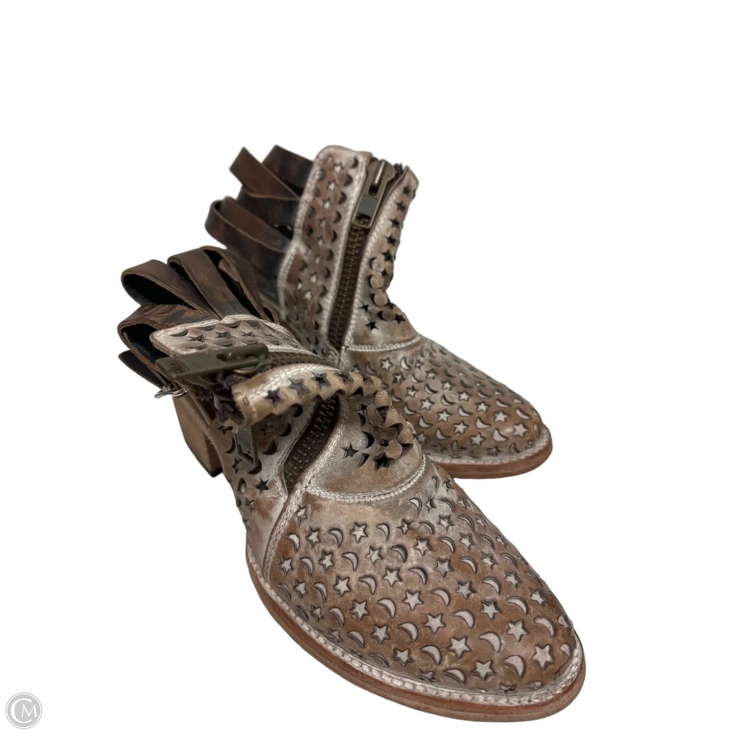 Boots Ankle Heels By Freebird In Brown, Size: 7