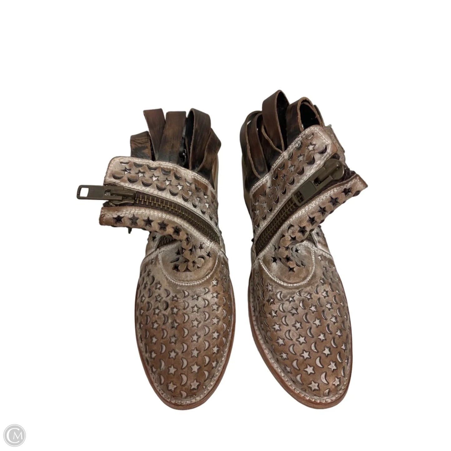 Boots Ankle Heels By Freebird In Brown, Size: 7