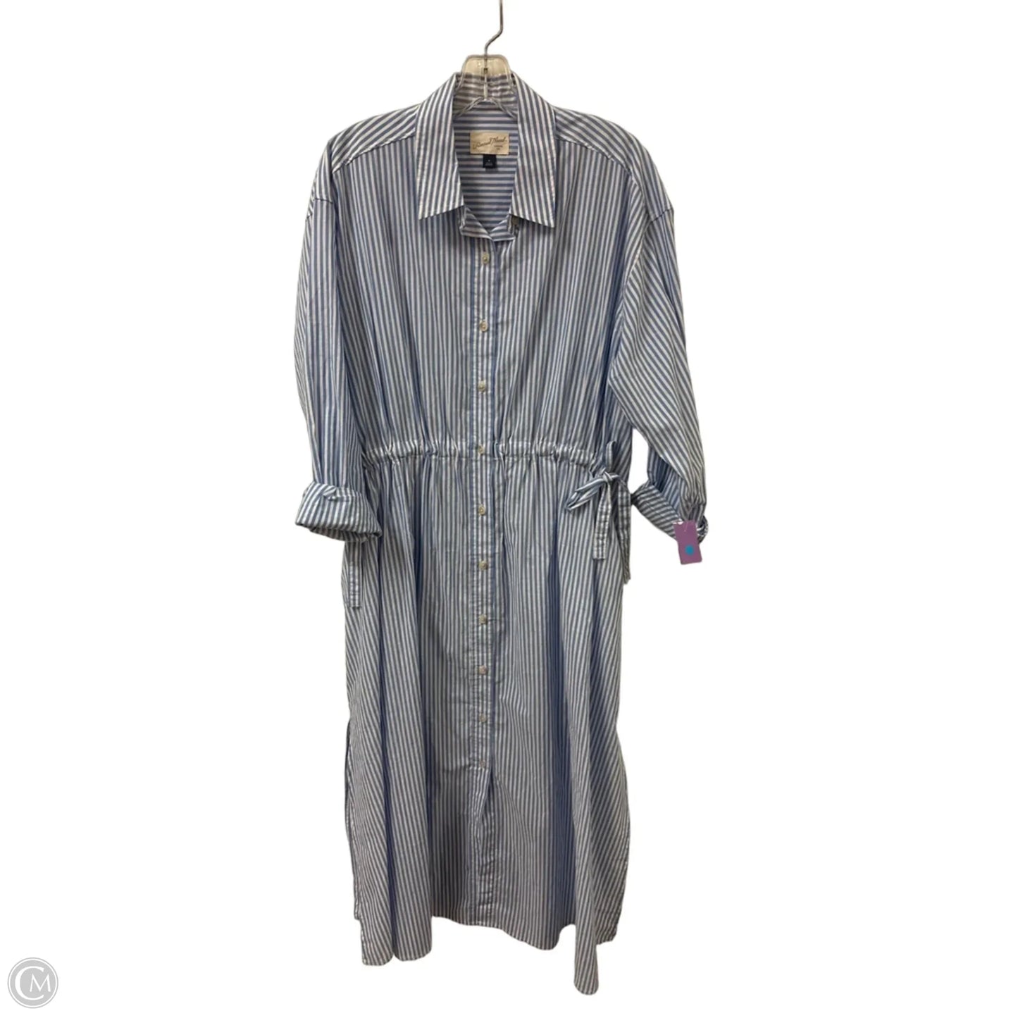 Dress Casual Midi By Universal Thread In Blue & White, Size: M