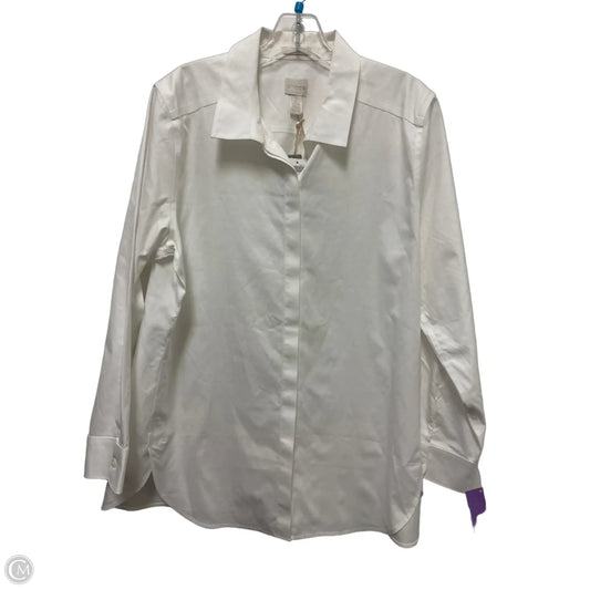 Blouse Long Sleeve By Chicos In White, Size: L