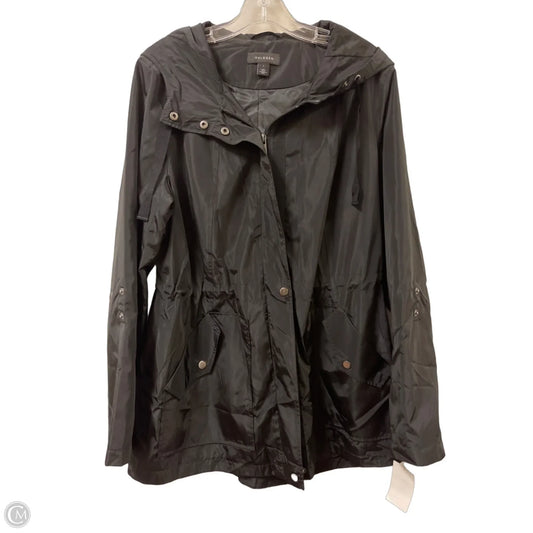Jacket Windbreaker By Halogen In Black, Size: L