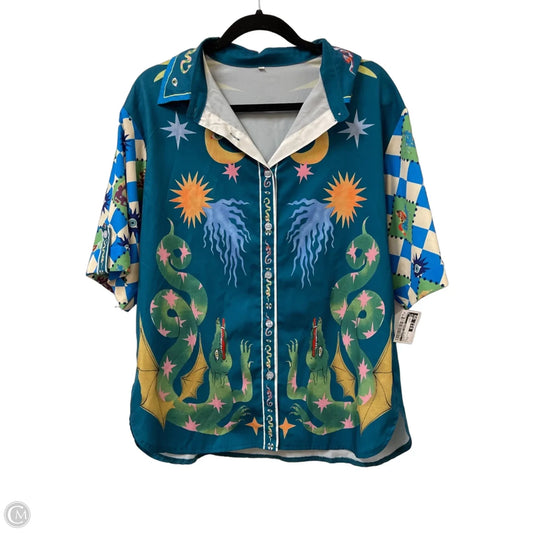 Blouse Short Sleeve By Clothes Mentor In Multi-colored, Size: M