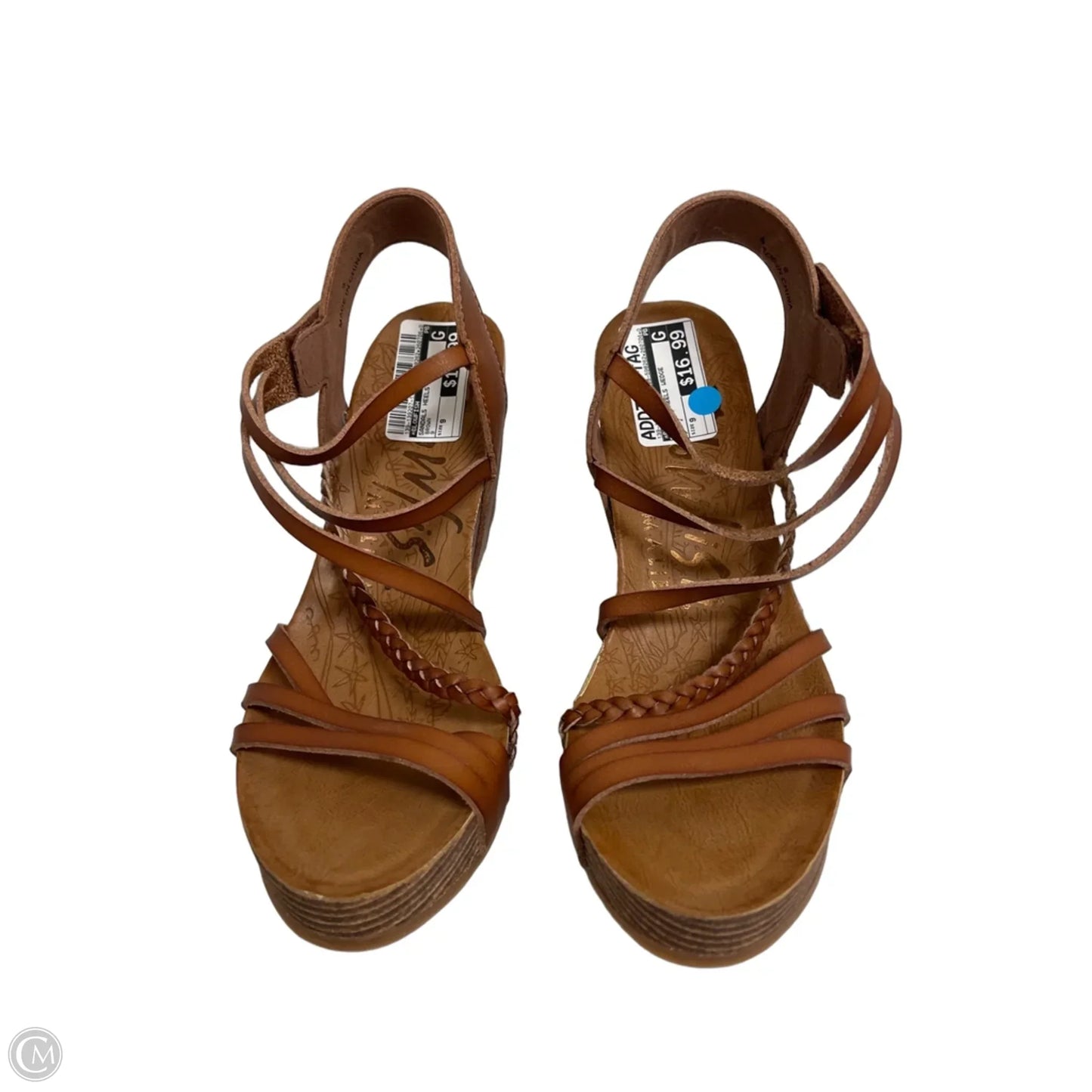 Sandals Heels Wedge By Blowfish In Brown, Size: 9
