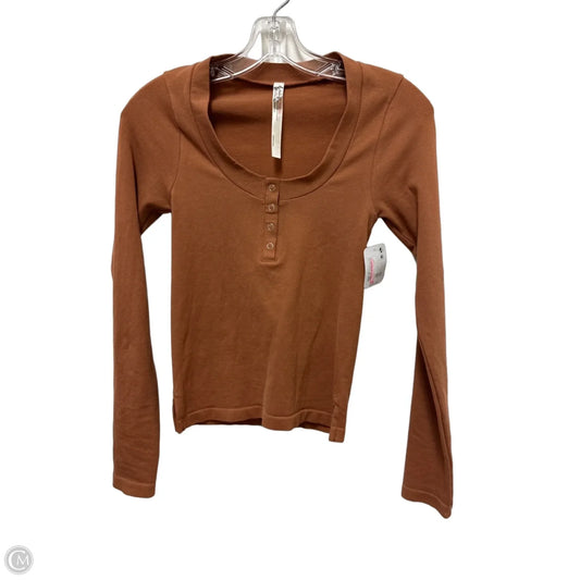 Top Long Sleeve By Free People In Brown, Size: Xs