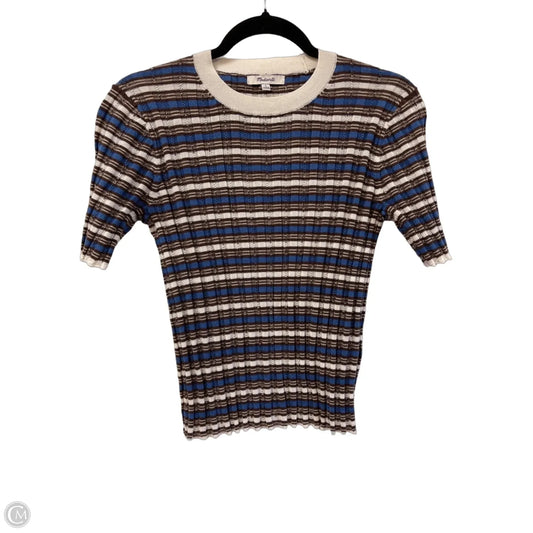 Sweater Short Sleeve By Madewell In Blue & Brown, Size: M