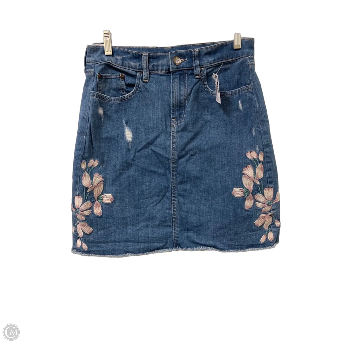 Skirt Mini & Short By Loft In Blue Denim, Size: 8