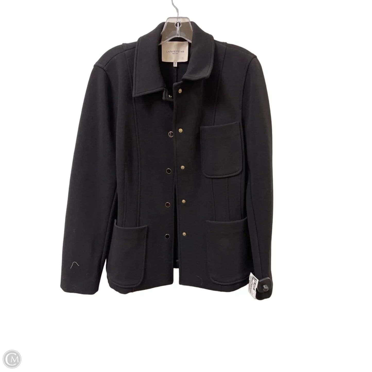 Blazer Designer By Lafayette 148 In Black, Size: L
