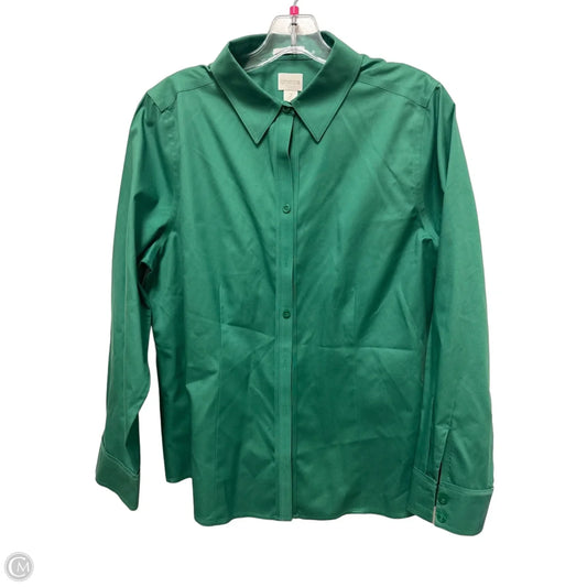 Blouse Long Sleeve By Chicos In Green, Size: L